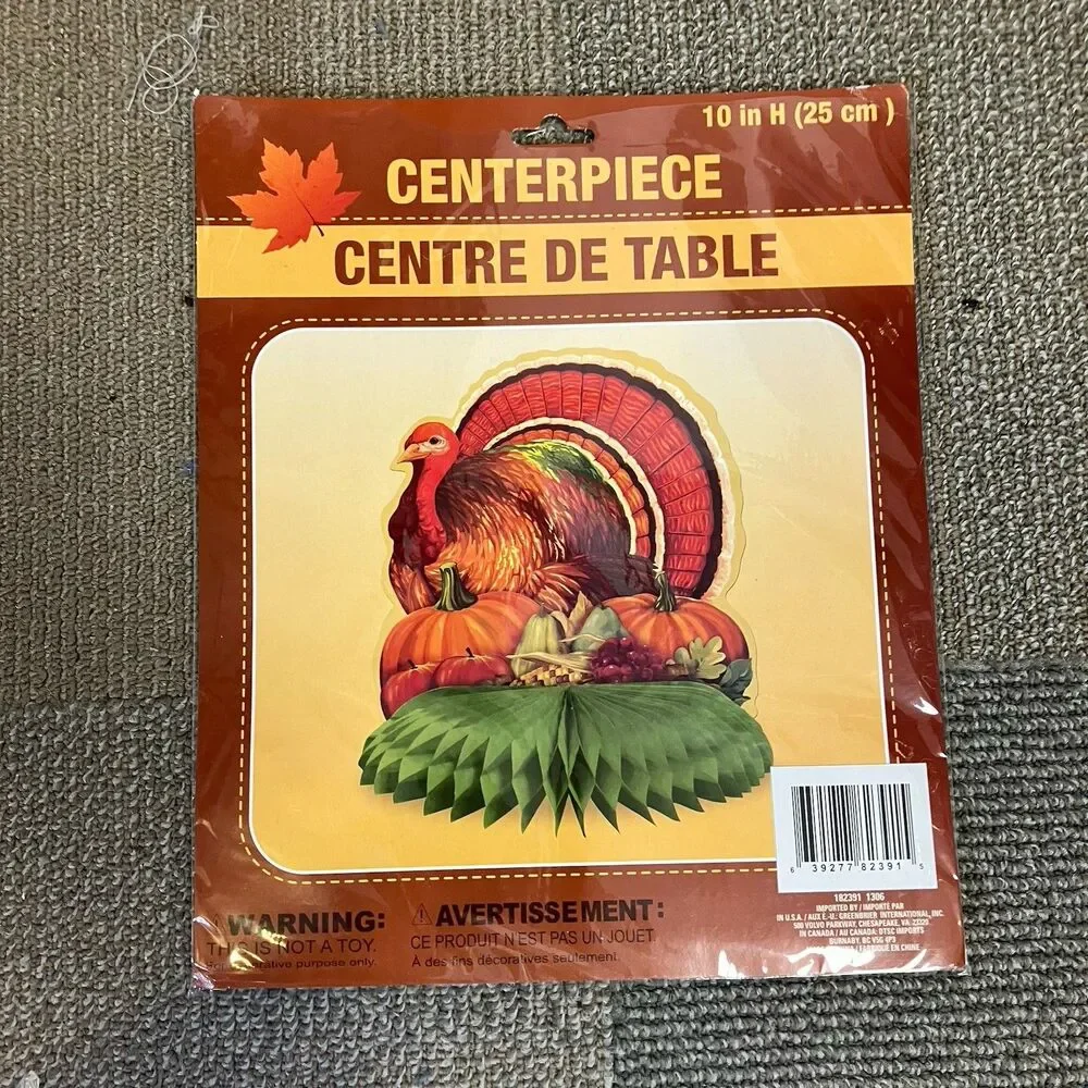 Thanksgiving Decorations Centerpieces Lot Of 4 Turkey Scarecrow Cornucopia